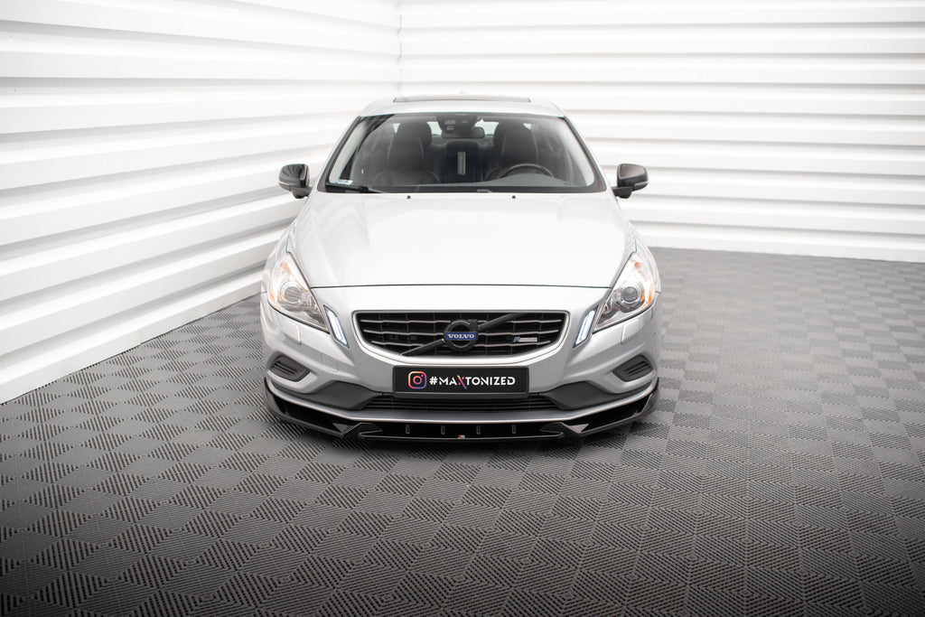 Maxton Design Street+ Spoilerlippe Front Ansatz V.1 passend für Volvo S60 R-Design Mk2 schwarz Hochglanz