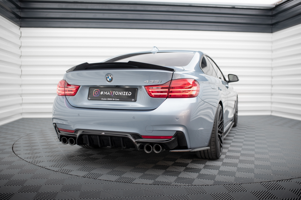 Maxton Design Diffusor Heck Ansatz passend für BMW 4er Coupe / Gran Coupe / Cabrio M-Paket F32 / F36 / F33 (Doppelauspuff li. re.)