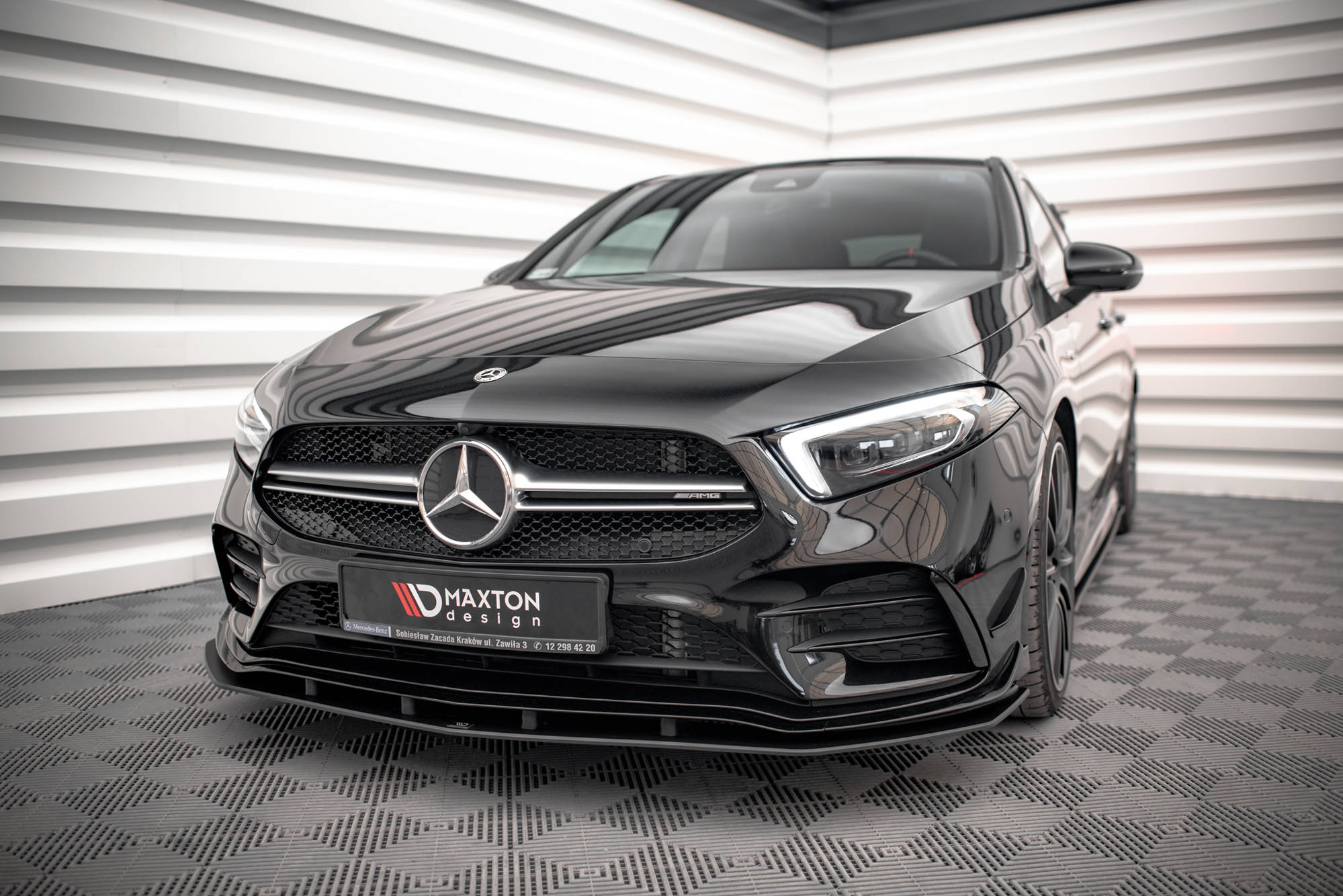 Maxton Design Street Pro Street+ Spoilerlippe Front Ansatz passend für Mercedes A35 AMG / AMG-Line Aero Pack W177