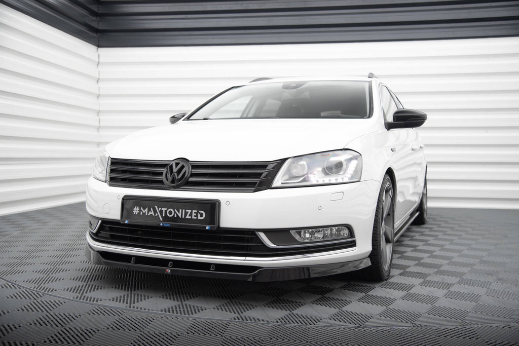 Maxton Design Street+ Spoilerlippe Front Ansatz V.1 passend für VW Passat B7 schwarz Hochglanz