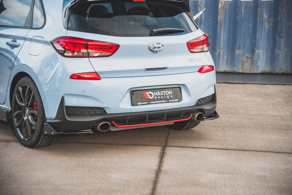 Maxton Design Heck Ansatz Flaps Diffusor V.6 + Flaps passend für Hyundai I30 N Mk3 Hatchback