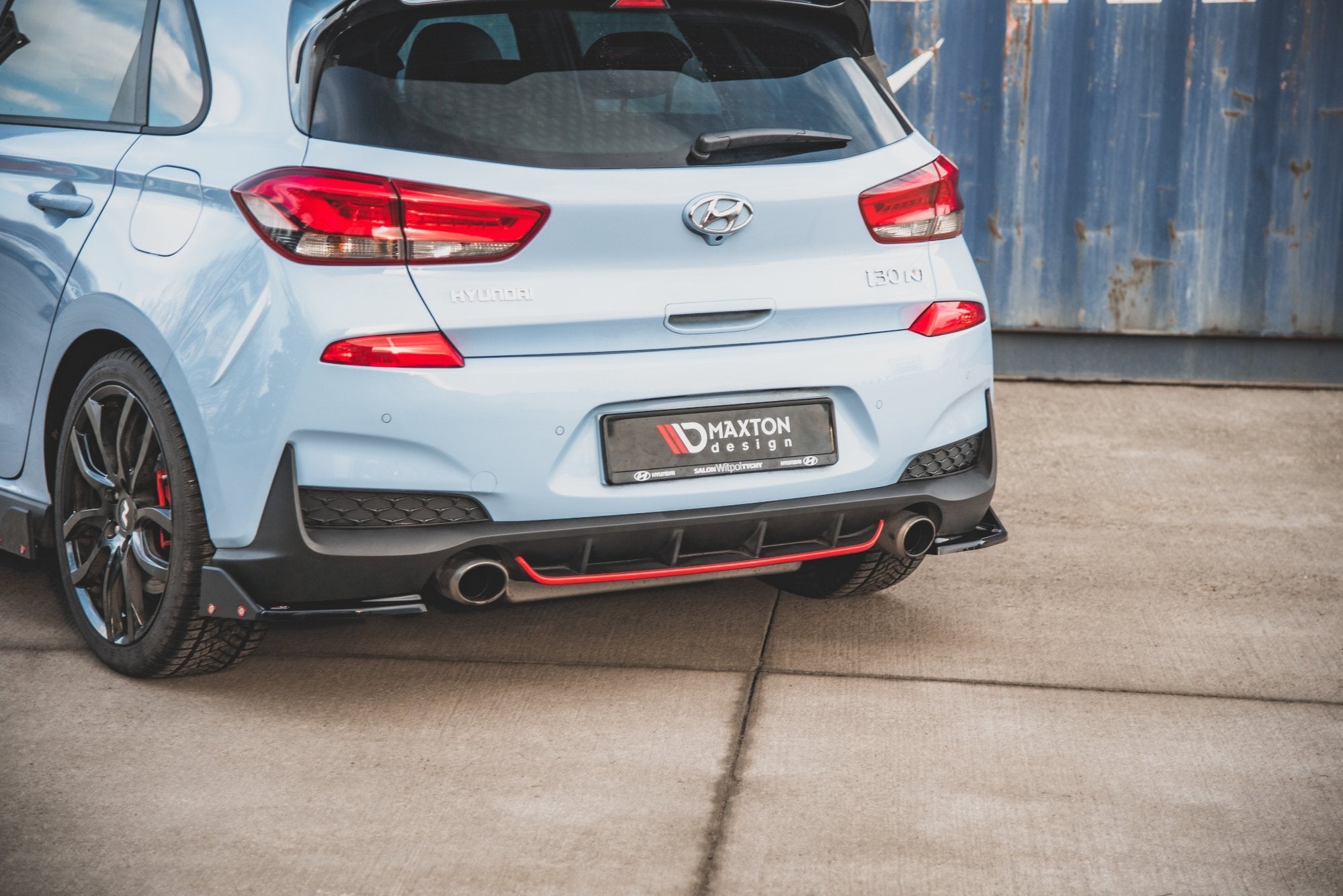 Maxton Design Heck Ansatz Flaps Diffusor V.6 + Flaps passend für Hyundai I30 N Mk3 Hatchback
