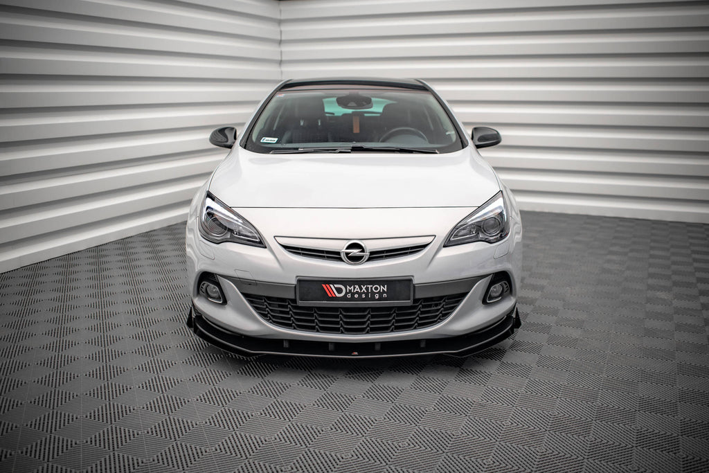 Maxton Design Street Pro Street+ Spoilerlippe Front Ansatz passend für + Flaps passend für V.1 + Flaps Opel Astra GTC OPC-Line J schwarz Hochglanz