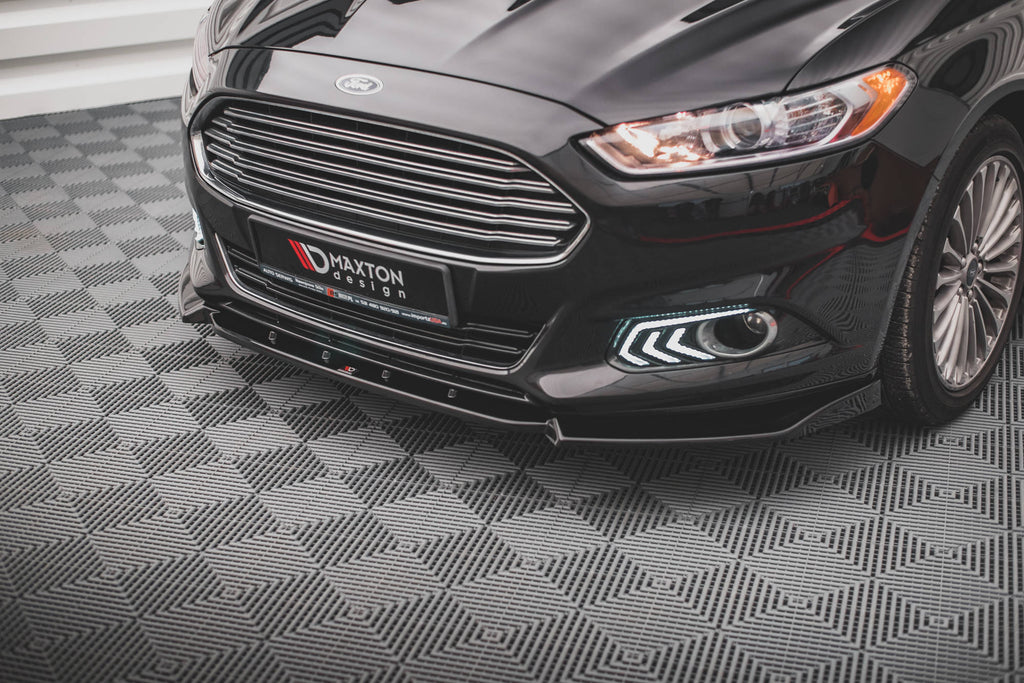 Maxton Design Street+ Spoilerlippe Front Ansatz passend für Ford Mondeo Mk5 schwarz Hochglanz