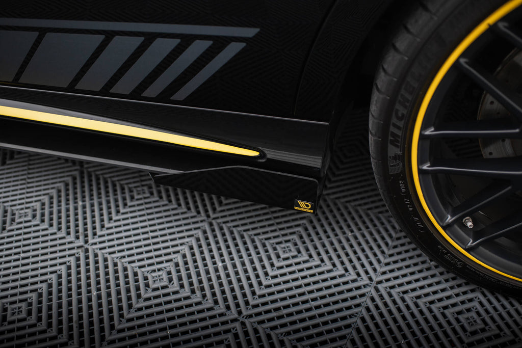 Maxton Design Seitenschweller Flaps passend für Mercedes-AMG CLA 45 C117 Facelift schwarz Hochglanz