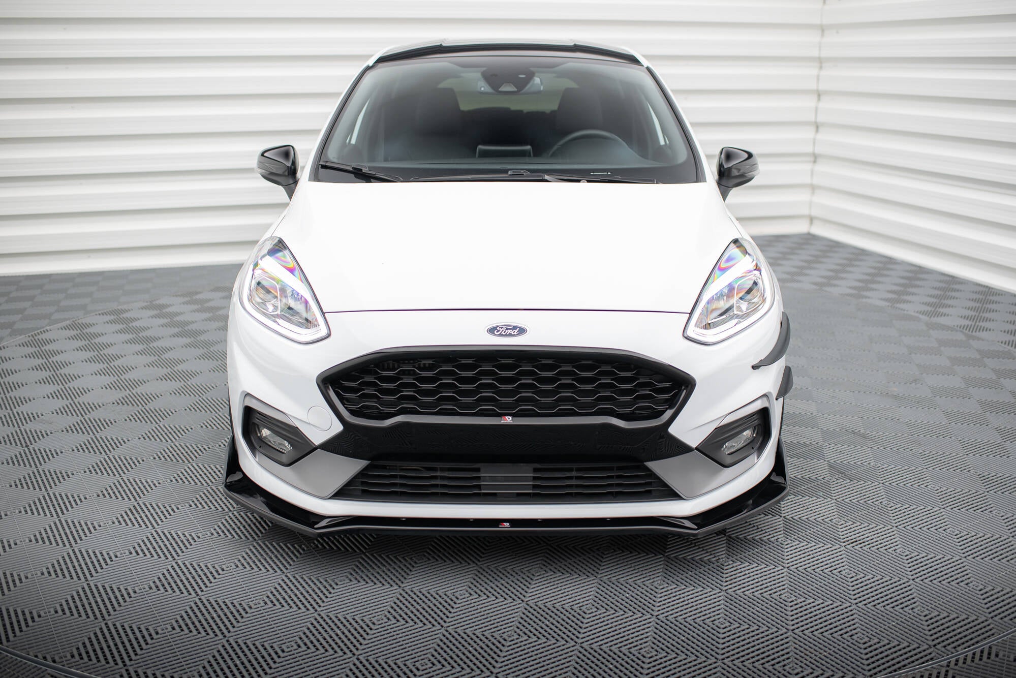 Maxton Design Street+ Spoilerlippe Front Ansatz V.4 + Flaps passend für Ford Fiesta ST / ST-Line