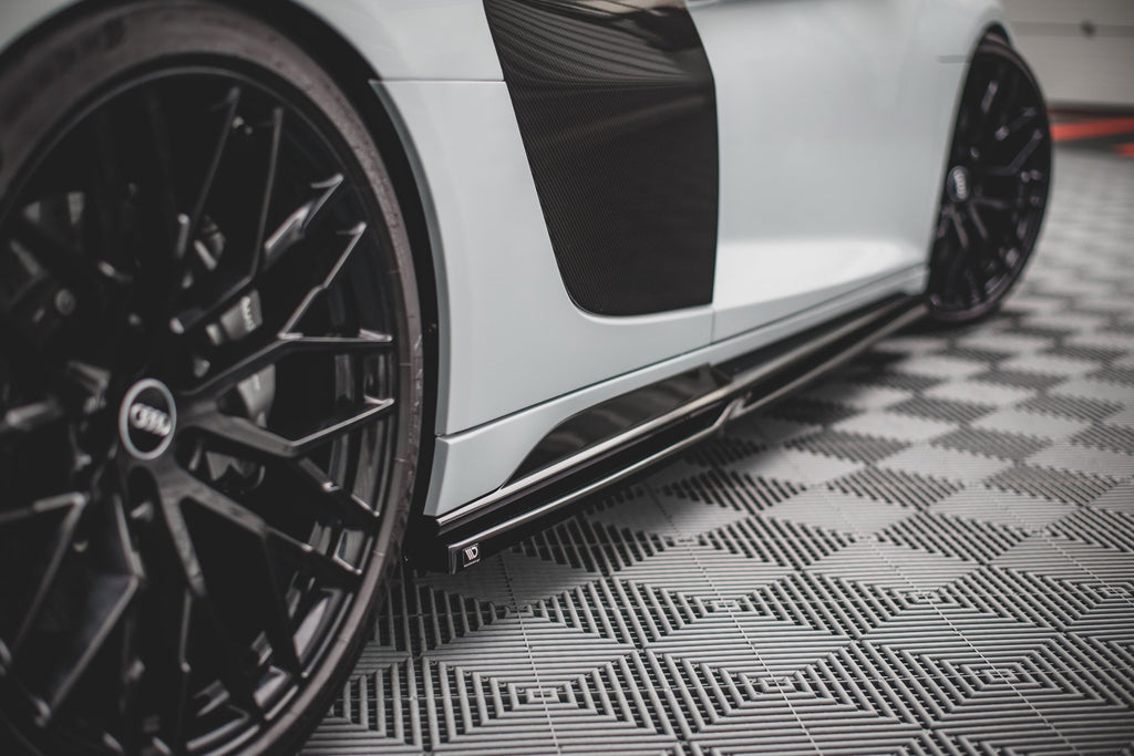 Maxton Design Street+ Seitenschweller Leisten passend für Audi R8 Mk2 Facelift schwarz Hochglanz