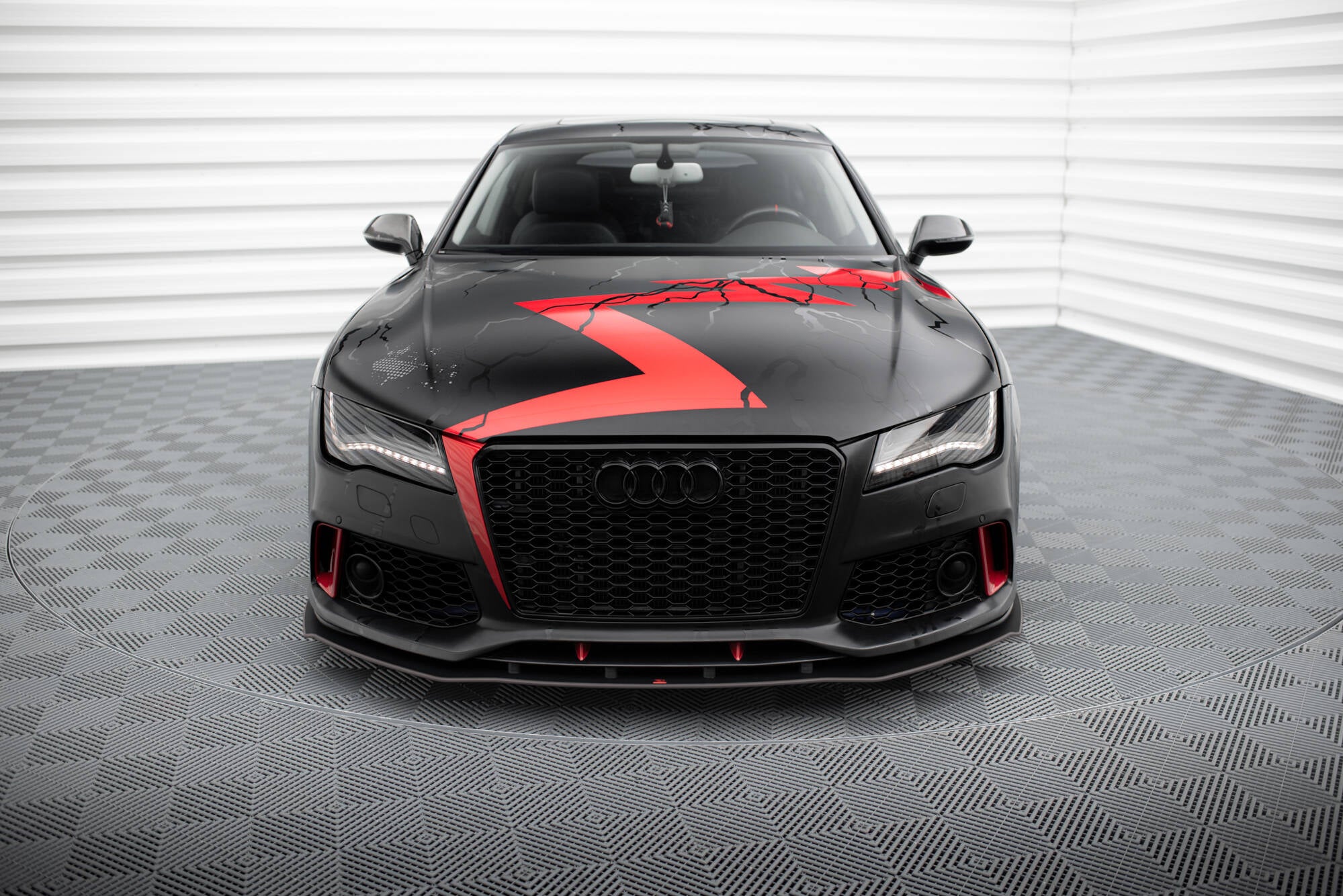 Maxton Design Street Pro Street+ Spoilerlippe Front Ansatz passend für Audi A7 RS7 Look C7