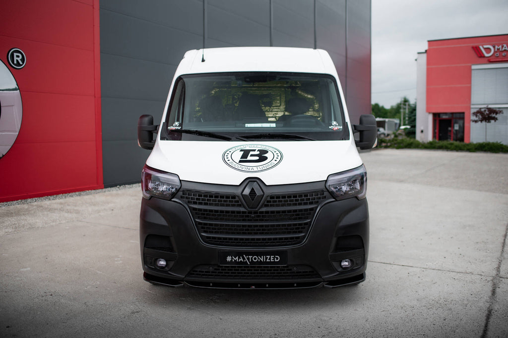 Maxton Design Street+ Spoilerlippe Front Ansatz passend für Renault Master Mk3 Facelift schwarz Hochglanz