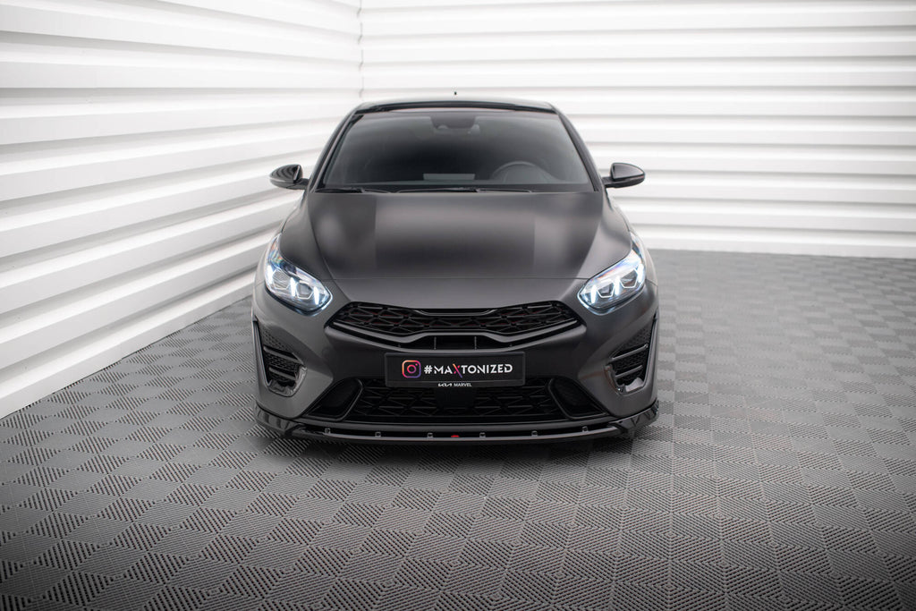 Maxton Design Street+ Spoilerlippe Front Ansatz V.2 passend für Kia Proceed GT Mk3 Facelift / Ceed GT / GT - Line Mk1 Facelift schwarz Hochglanz