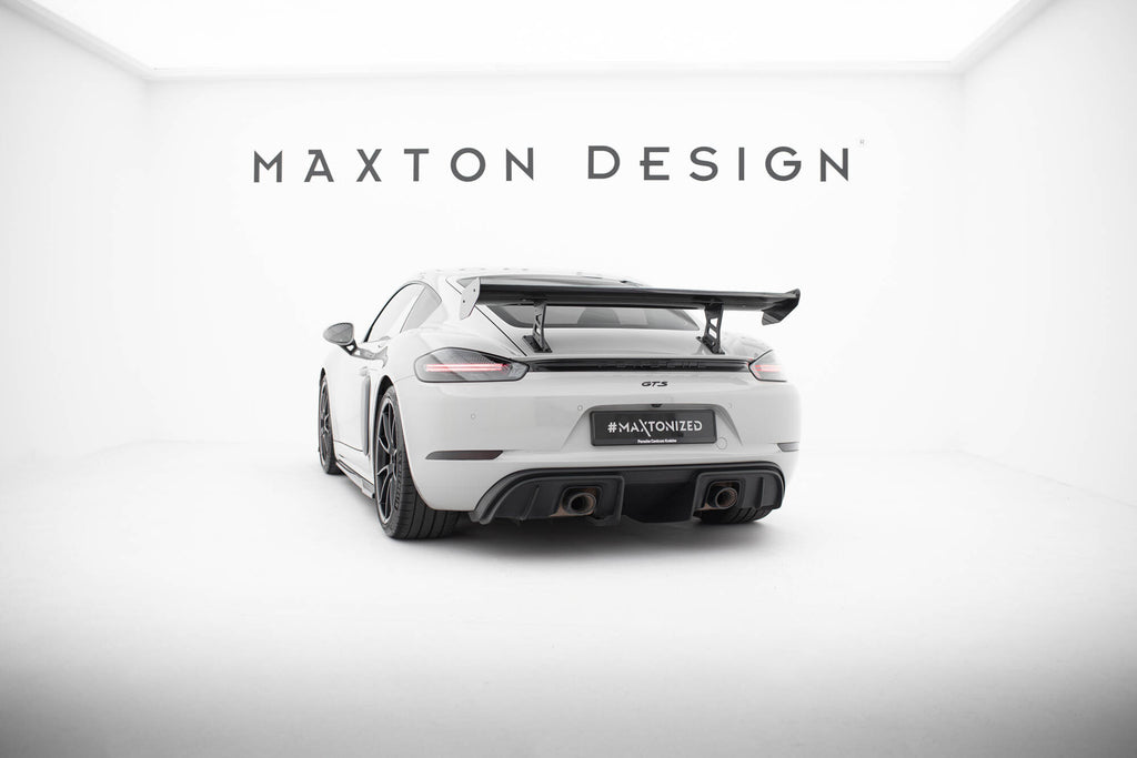 Maxton Design Carbon Spoiler With Internal Brackets Uprights V.1 Porsche 718 Cayman 982c für Porsche Cayman 982c