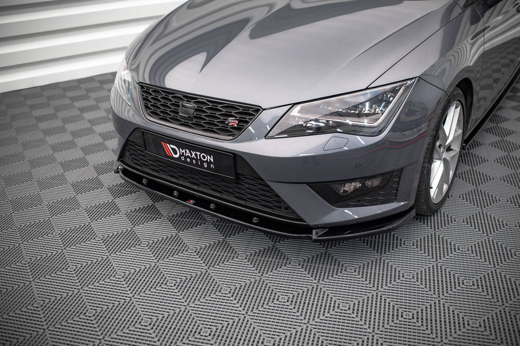 Maxton Design Street+ Spoilerlippe Front Ansatz V.1 passend für Seat Leon FR / Cupra Mk3 schwarz Hochglanz