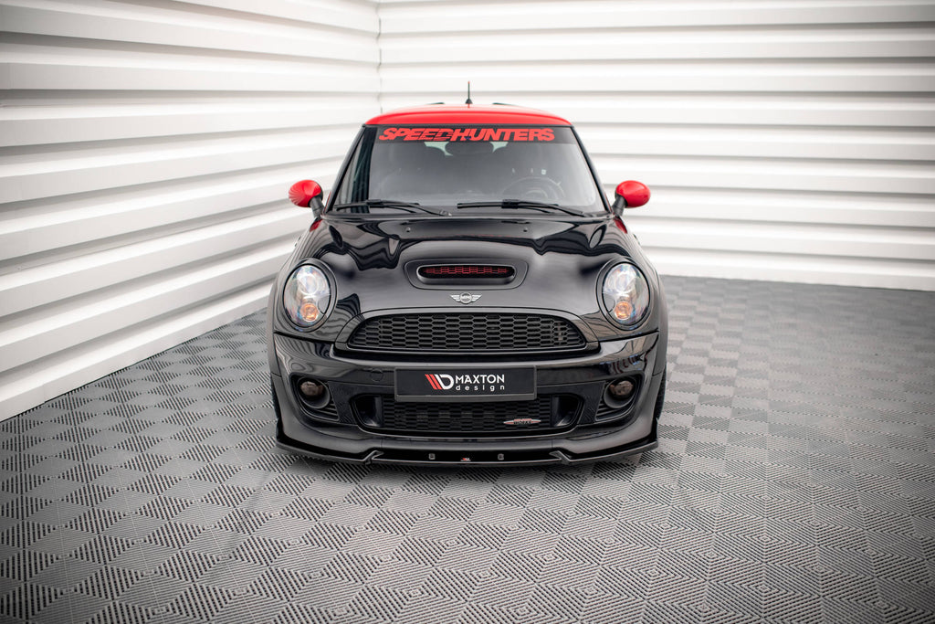 Maxton Design Street+ Spoilerlippe Front Ansatz V.3 passend für Mini Cooper John Cooper Works R56 schwarz Hochglanz