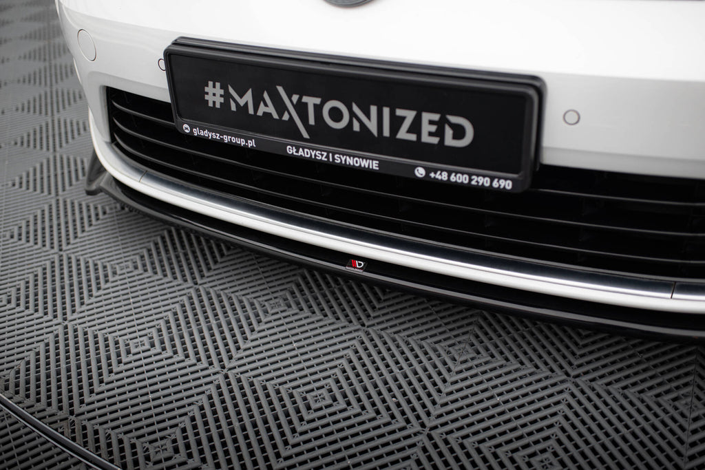 Maxton Design Street+ Spoilerlippe Front Ansatz V.2 passend für VW Golf R / R-Line Mk7 schwarz Hochglanz