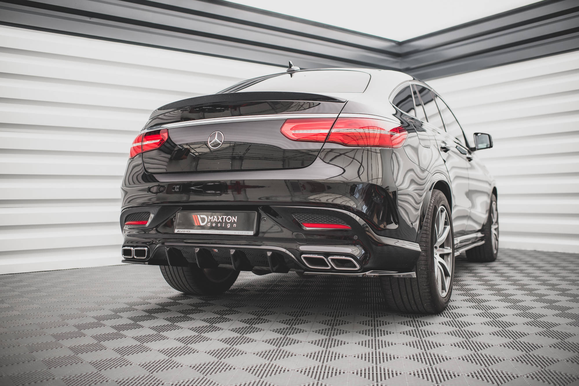 Maxton Design Diffusor Heck Ansatz passend für Mercedes-Benz GLE Coupe 63 AMG C292 schwarz Hochglanz