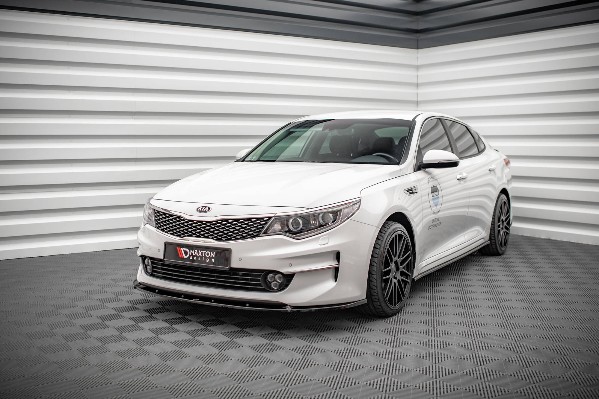 Maxton Design Street+ Spoilerlippe Front Ansatz V.1 passend für Kia Optima Mk4 schwarz Hochglanz