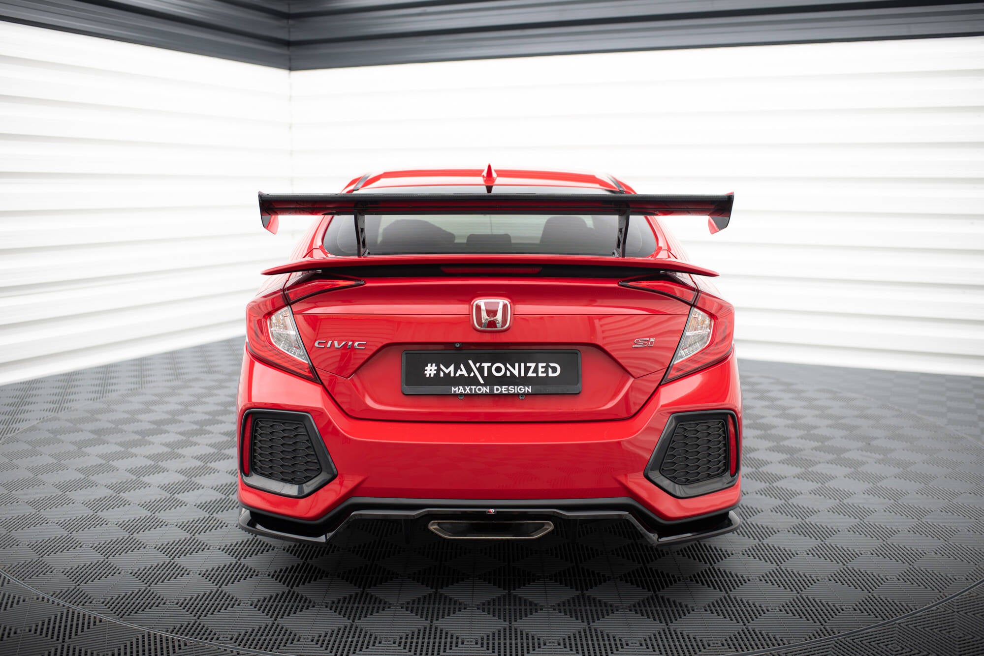 Maxton Design Carbon Spoiler With Internal Brackets Uprights Honda Civic SI Mk10 für Honda Civic Mk10