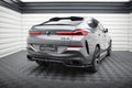 Maxton Design Street+ Mittlerer Diffusor RACE passend für V.1 BMW X6 M-Paket G06 Facelift schwarz Hochglanz