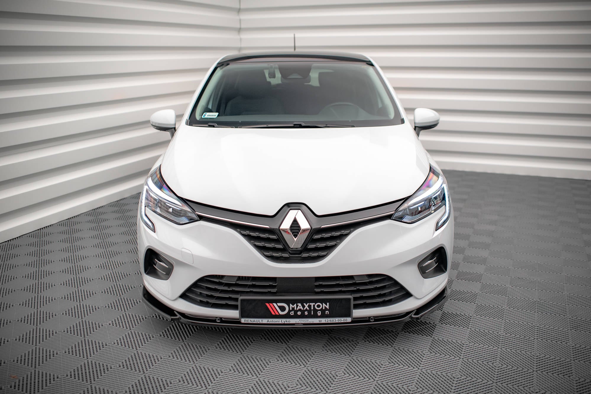 Maxton Design Street+ Spoilerlippe Front Ansatz V.1 passend für Renault Clio Mk5 schwarz Hochglanz