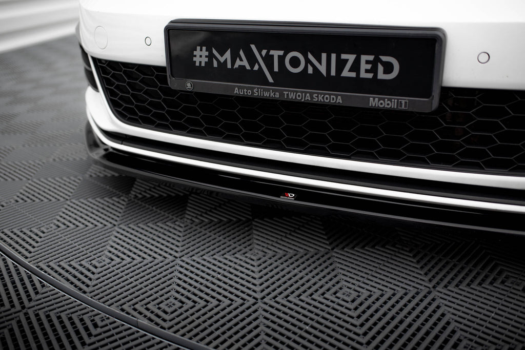 Maxton Design Street+ Spoilerlippe Front Ansatz V.2 passend für VW Golf GTI / GTD Mk7 Facelift schwarz Hochglanz