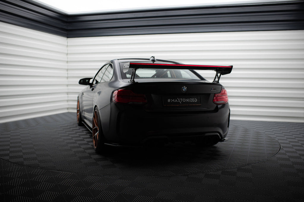 Maxton Design Carbon Spoiler With External Brackets Uprights + LED BMW M2 F87 / 2 / 2 M-Paket F22 für BMW M2 F87
