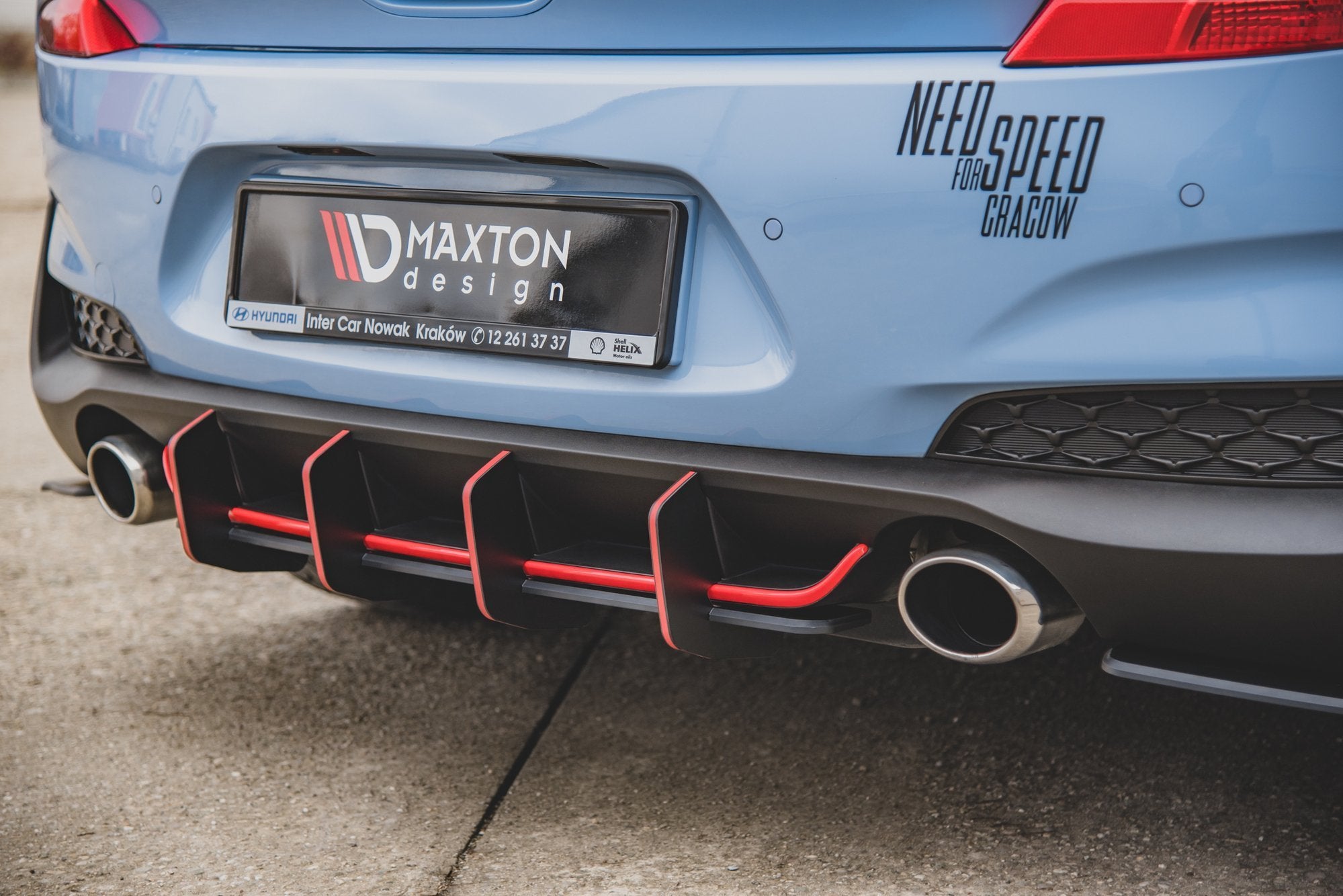 Maxton Design Robuste Racing Heckschürze V.2 passend für Hyundai I30 N Mk3 Hatchback