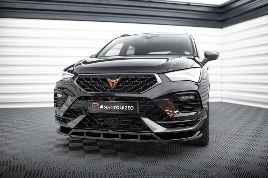 Maxton Design Street+ Spoilerlippe Front Ansatz passend für Cupra Ateca Mk1 Facelift schwarz Hochglanz