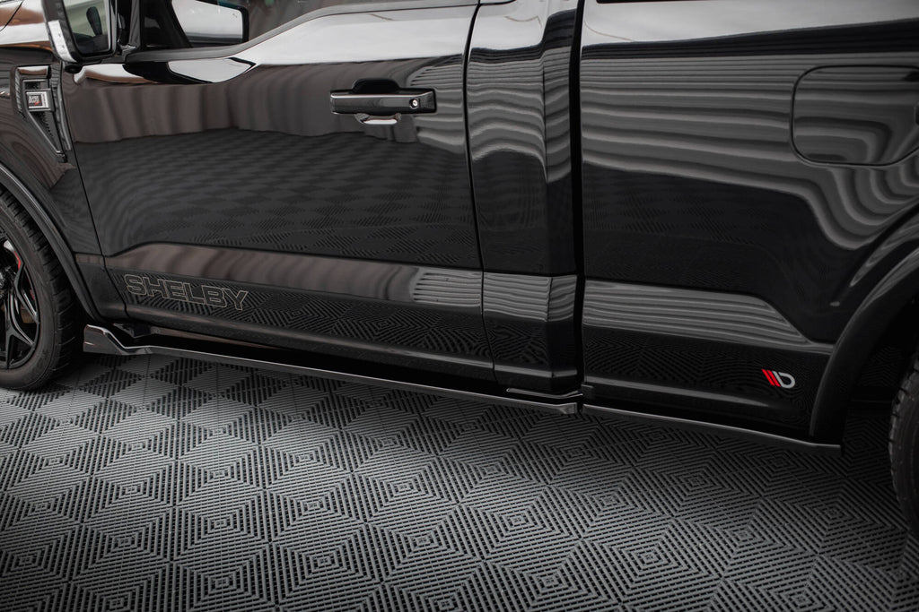 Maxton Design Street+ Seitenschweller Leisten Passend für Shelby F150 Super Snake Schwarz Hochglanz