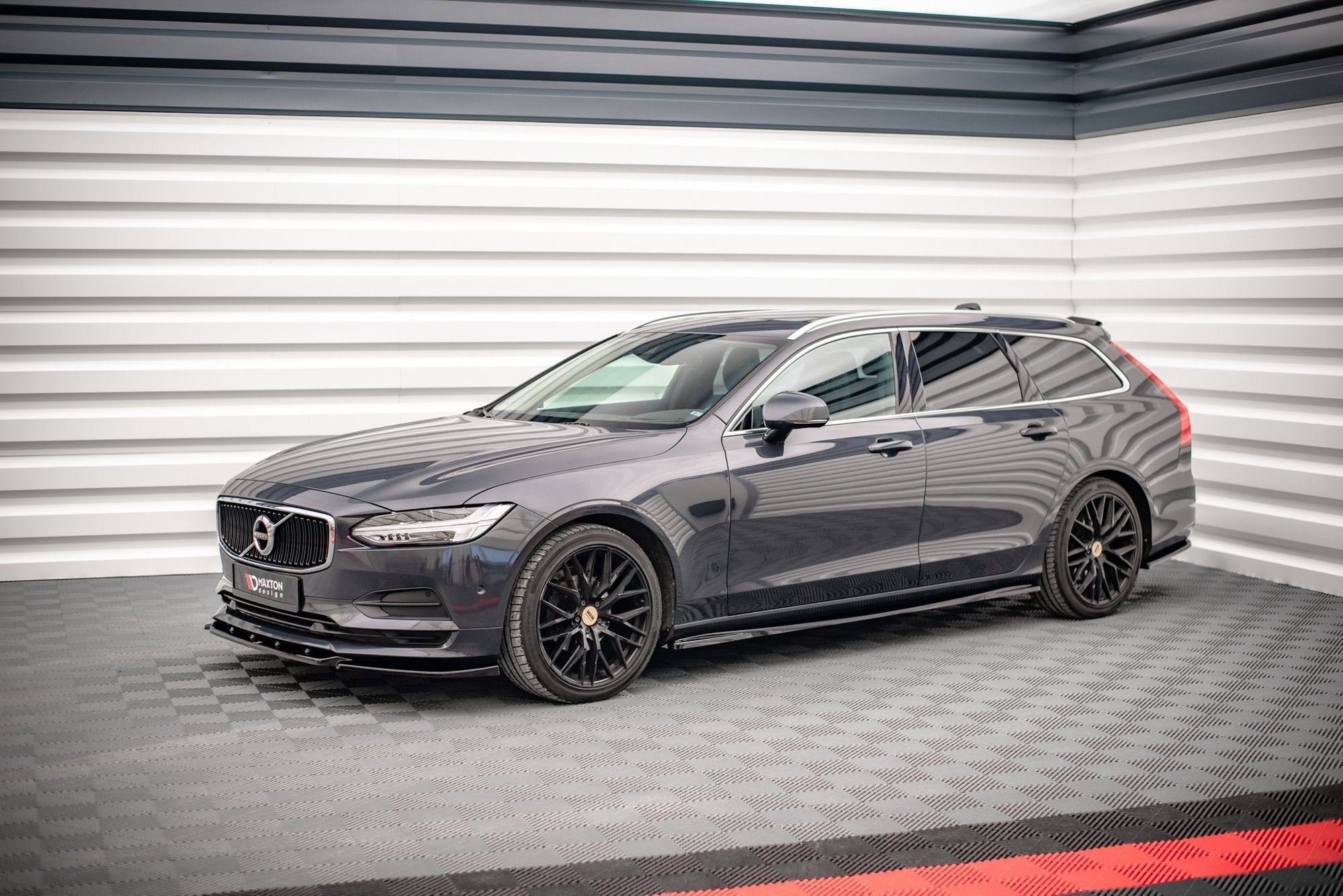 Maxton Design Street+ Seitenschweller Leisten passend für Volvo V90 Mk2 schwarz Hochglanz