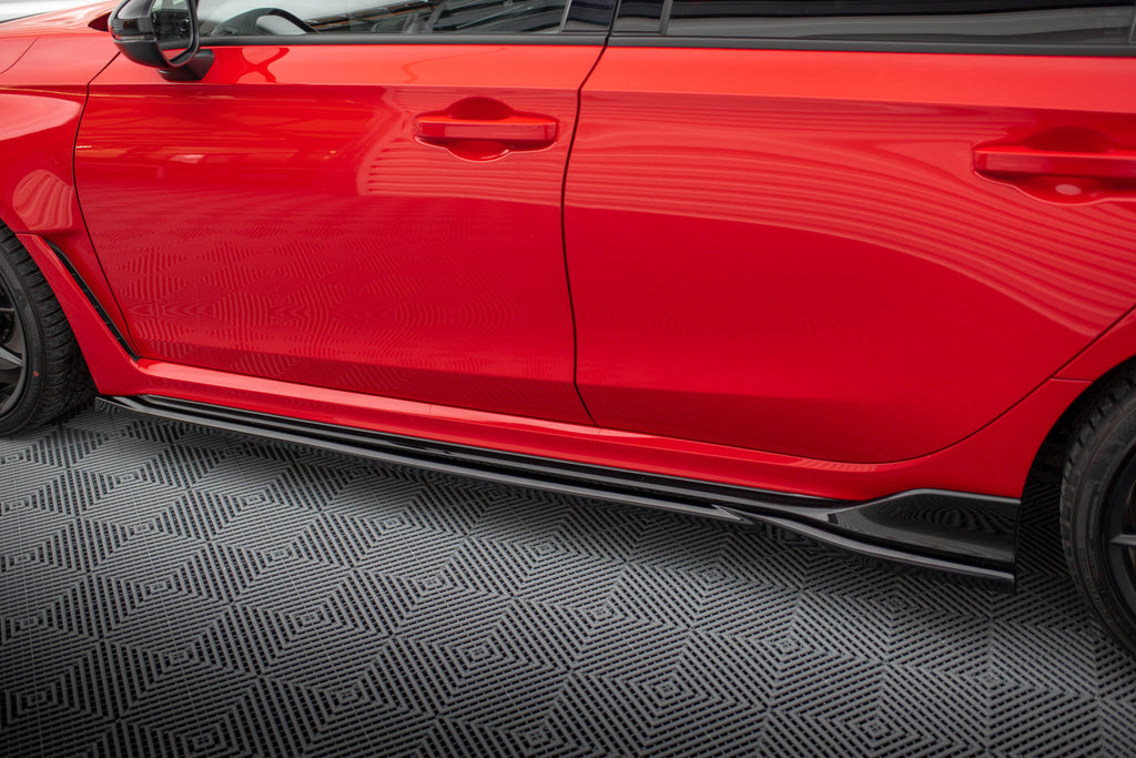 Maxton Design Street+ Seitenschweller Leisten passend für V.1 passend für Honda Civic Type-R Mk 11 schwarz Hochglanz