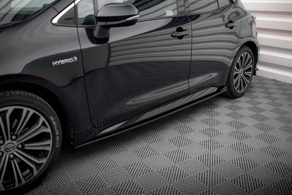 Maxton Design Street+ Seitenschweller Leisten passend für Toyota Corolla XII Hatchback schwarz Hochglanz