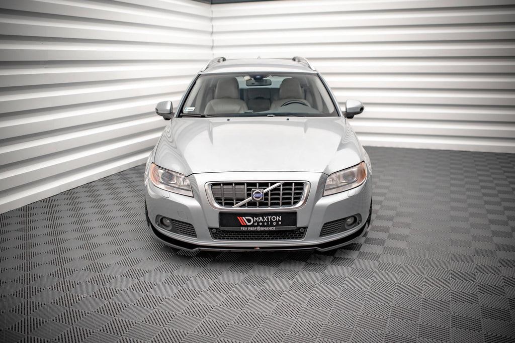 Maxton Design Street+ Spoilerlippe Front Ansatz V.2 passend für Volvo V70 Mk3 schwarz Hochglanz