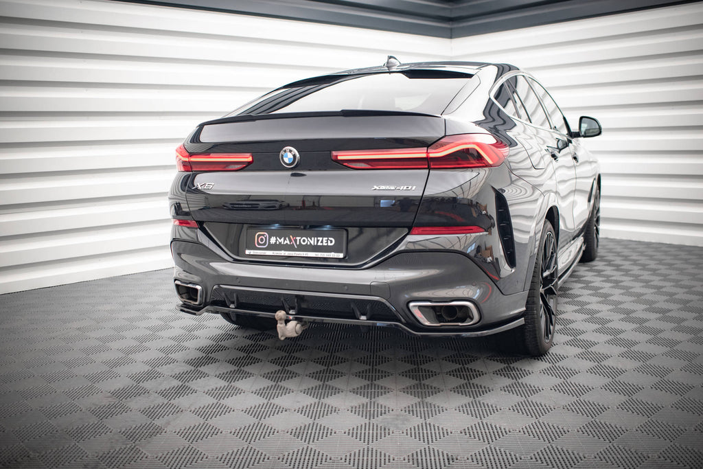 Maxton Design Street+ Mittlerer Diffusor RACE passend für V.3 BMW X6 M-Paket G06 schwarz Hochglanz