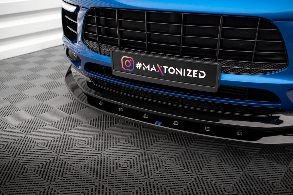 Maxton Design Street+ Spoilerlippe Front Ansatz V.1 passend für Porsche Macan Mk1 schwarz Hochglanz