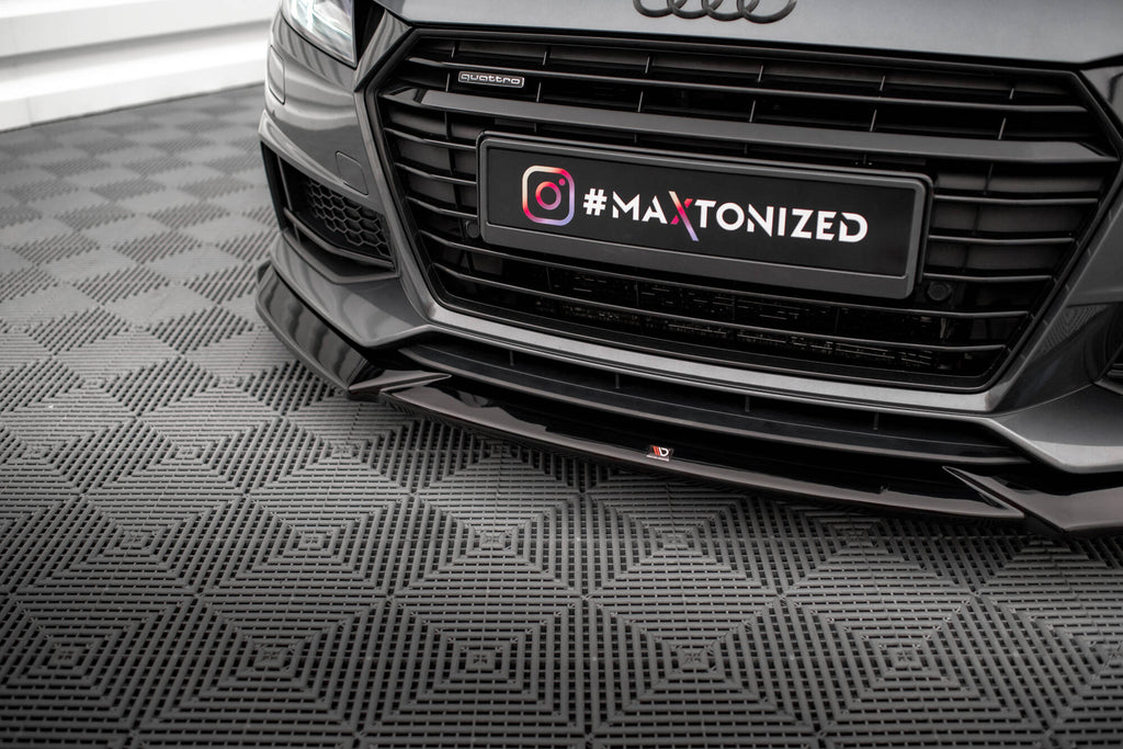 Maxton Design Street+ Spoilerlippe Front Ansatz V.1 passend für Audi TT S / S-Line 8S schwarz Hochglanz