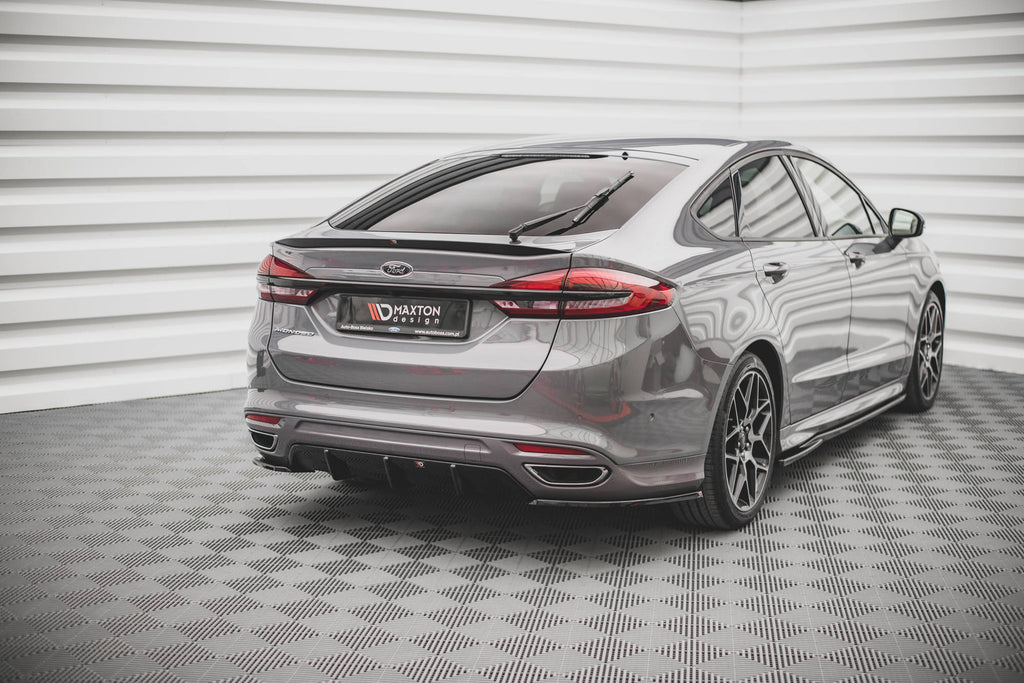 Maxton Design Heck Ansatz Flaps Diffusor V.2 passend für Ford Mondeo ST-Line Mk5 Facelift schwarz Hochglanz