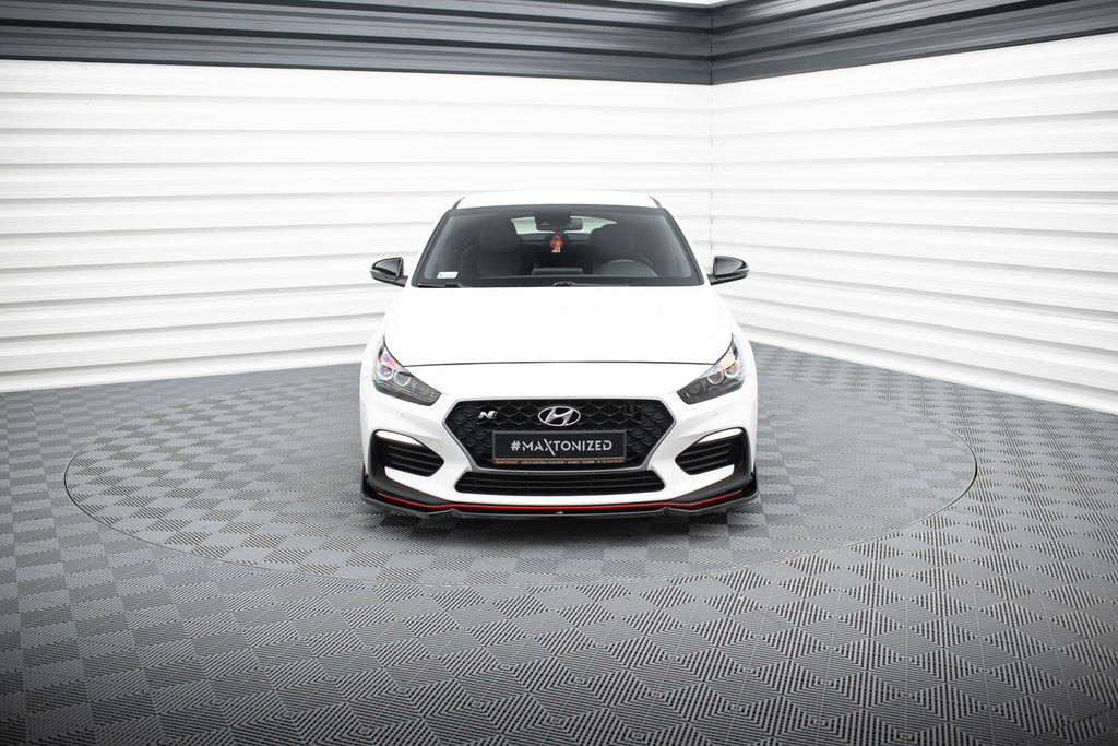 Maxton Design Street+ Spoilerlippe Front Ansatz V.6 + Flaps passend für Hyundai I30 N Mk3 Hatchback/Fastback