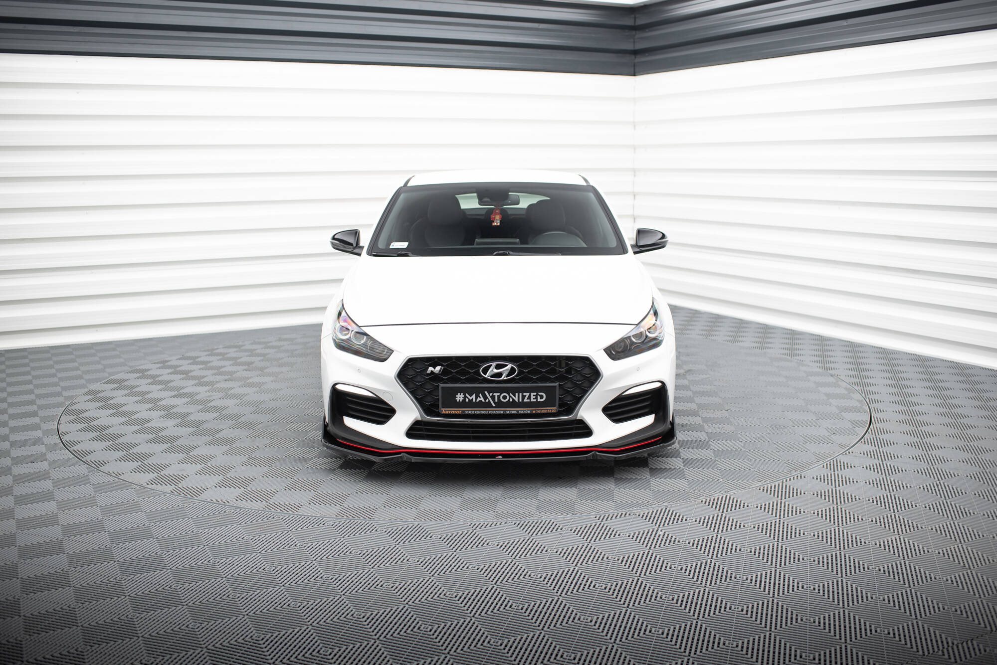 Maxton Design Street+ Spoilerlippe Front Ansatz V.6 + Flaps passend für Hyundai I30 N Mk3 Hatchback/Fastback