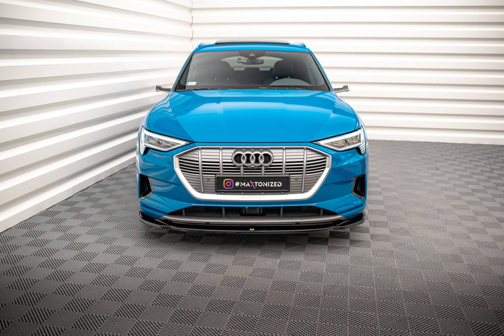 Maxton Design Street+ Spoilerlippe Front Ansatz V.1 passend für Audi e-tron schwarz Hochglanz