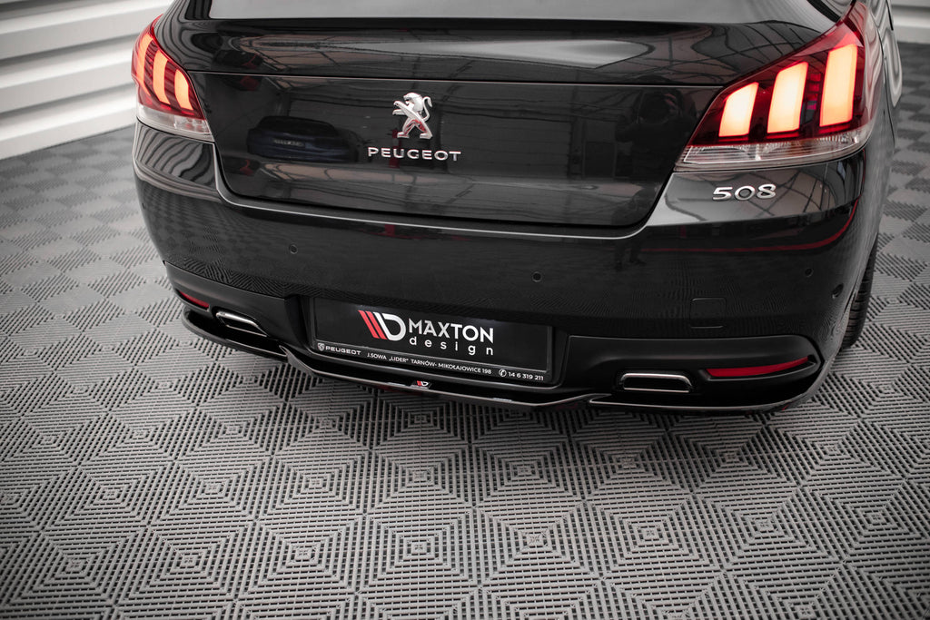 Maxton Design Mittlerer Diffusor Heck Ansatz für Peugeot 508 GT Mk1 Facelift schwarz matt