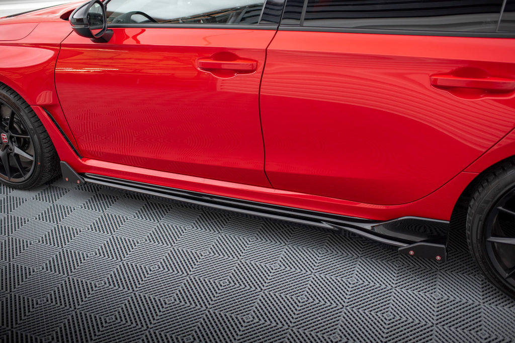 Maxton Design Street+ Seitenschweller Leisten passend für V.1 + Flaps passend für Honda Civic Type-R Mk 11