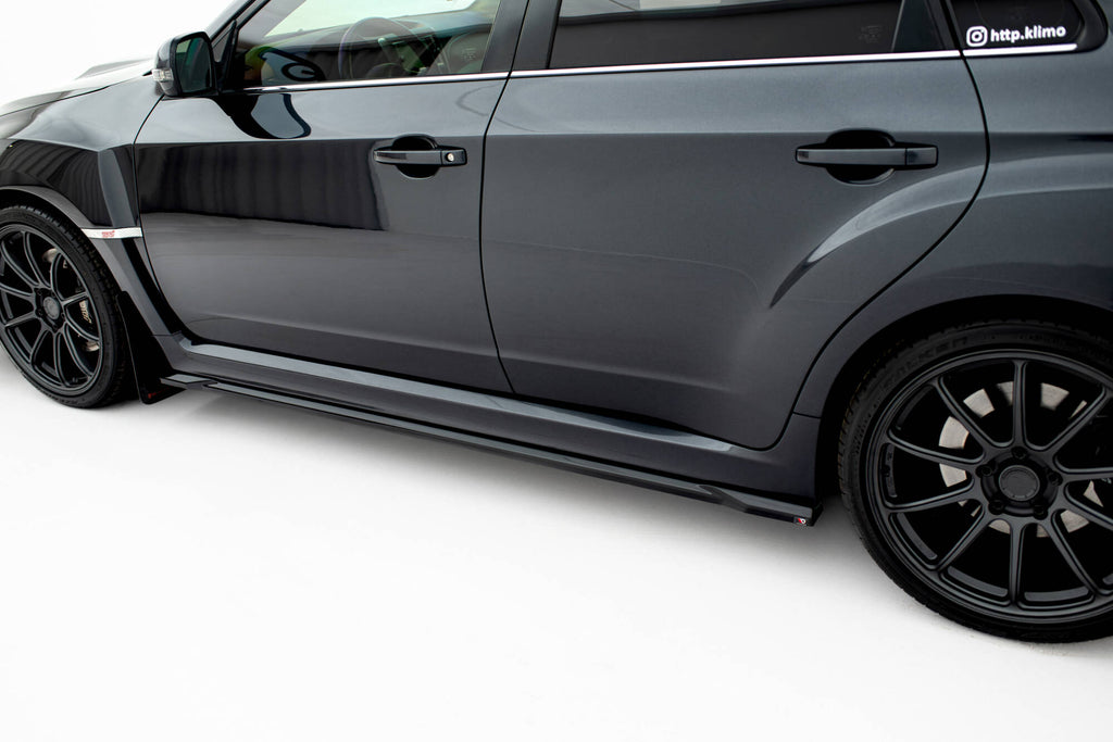 Maxton Design Street+ Seitenschweller Leisten V.2 passend für Subaru Impreza WRX STI Mk3 Facelift schwarz Hochglanz