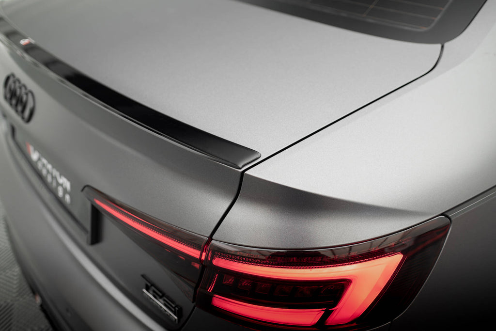 Maxton Design Spoiler CAP V.2 passend für Audi S4 / A4 Standard / S-Line / Competition Limousine B9 / B9 Facelift schwarz Hochglanz