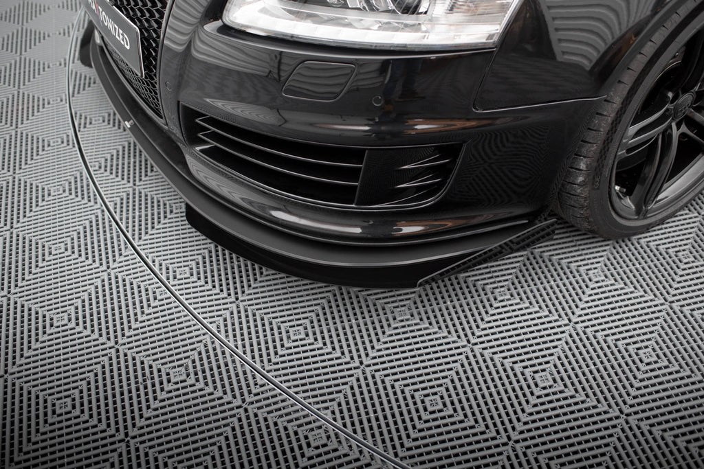 Maxton Design Front Stoßstange Flaps passend für Audi RS6 Avant C6 schwarz Hochglanz