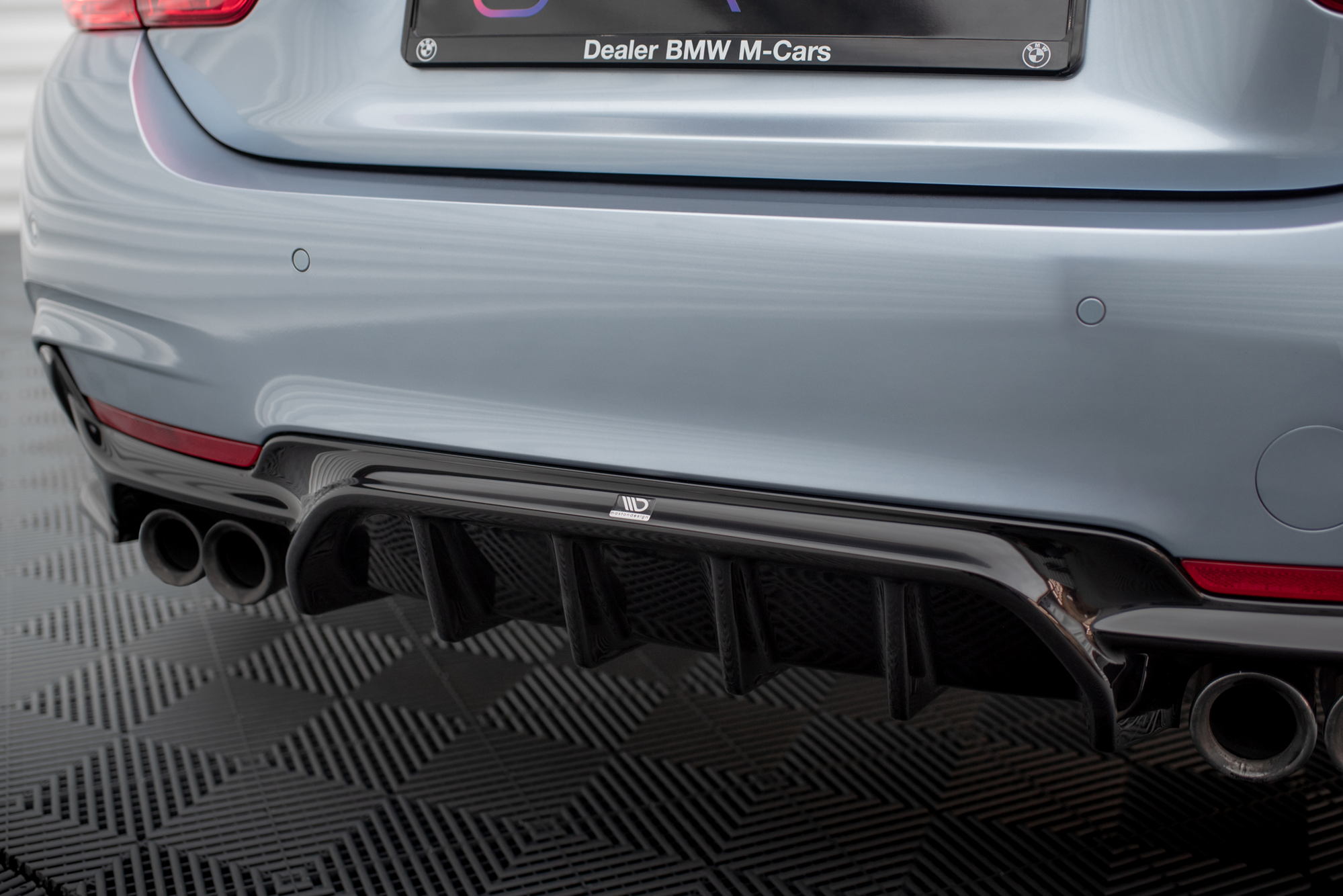 Maxton Design Diffusor Heck Ansatz passend für BMW 4er Coupe / Gran Coupe / Cabrio M-Paket F32 / F36 / F33 (Doppelauspuff li. re.)