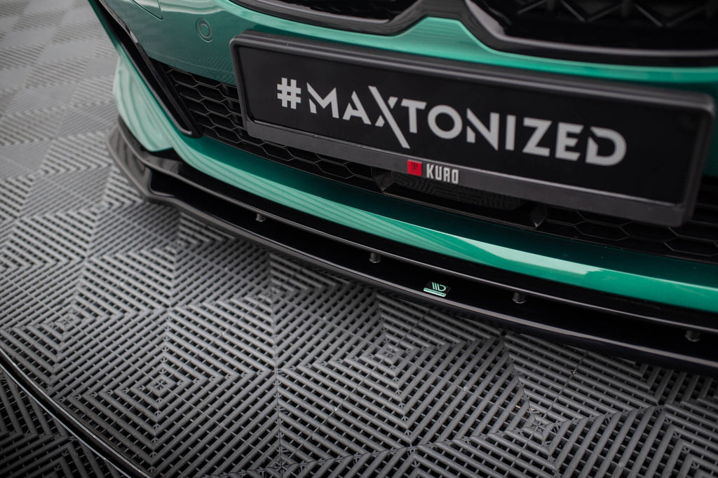 Maxton Design Street+ Spoilerlippe Front Ansatz passend für V.9 BMW M135i F40 schwarz Hochglanz