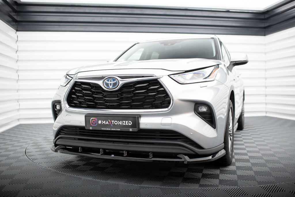 Maxton Design Street+ Spoilerlippe Front Ansatz V.1 passend für Toyota Highlander Mk4 schwarz Hochglanz