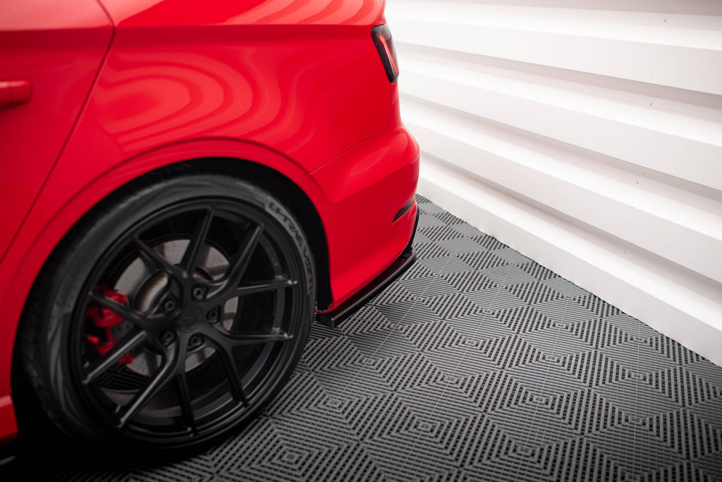 Maxton Design Heck Ansatz Flaps Diffusor passend für Audi S3 Limousine 8V schwarz Hochglanz