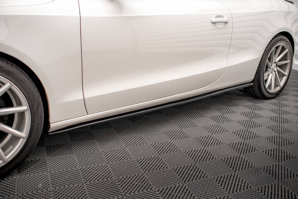 Maxton Design Street+ Seitenschweller Leisten V.2 passend für Audi A5 / A5 S-Line / S5 Coupe 8T schwarz Hochglanz
