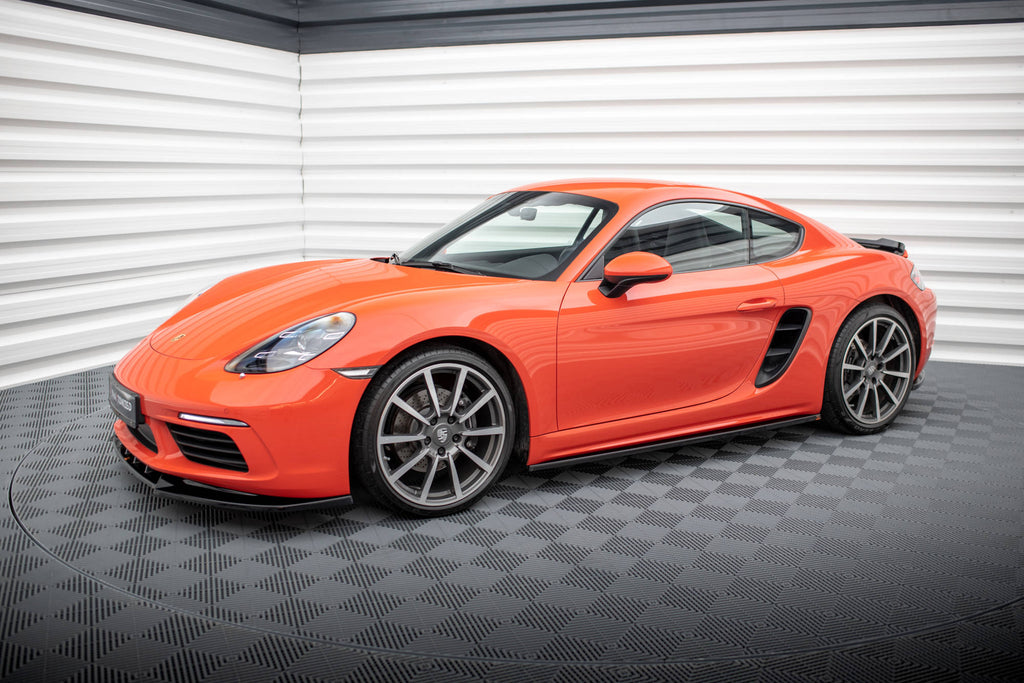 Maxton Design Street+ Seitenschweller Leisten passend für Porsche 718 Cayman 982c schwarz Hochglanz